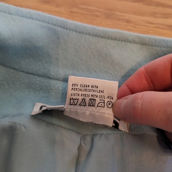 Vintage Women’s Light Blue Wool/Angora Coat Carlisle Size 8 Zip Front - Picture 8 of 16